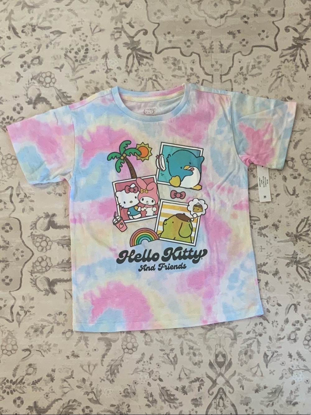 Hello Kitty Tie-Dye Short Sleeve Tee in Pastel Pink Blue Yellow